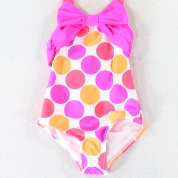 LOVE U LOTS WHITE MULTI-COLOR 1 PIECE SWIMWEAR - Picture 3 of 8